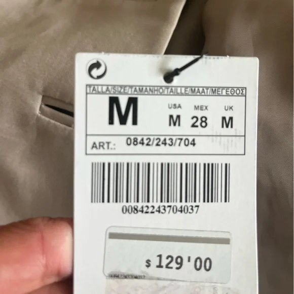 Zara Tan/Khaki Cotton Mini Trench Coat, NWT - Picture 3 of 9